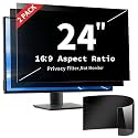 2 Pack 24 Inch Privacy Screen Filter for 16:9 Curved and Flat