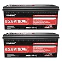 2 pack 24V 100Ah LiFePO4 Lithium Battery Built-in 100A BMS
