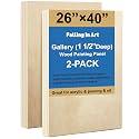 2 Pack 26x40'' Unfinished Gallery Birch Wood Canvas Panels