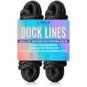 2 Pack 3/4" x 35' Dock Lines, Improved Nylon Boat Ropes, Black
