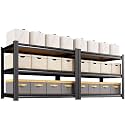 2-Pack 3 Tier Storage Shelves,Garage Shelving,Adjustable Heavy Duty Metal Shelving Units and Storage Large Rack,Utility Shelf For Shop Warehouse Industrial Pantry Basement Organizers 33"x35"x16"