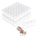 2 Pack Painting Storage Containers Set, Clear Plastic Art Storage Containers with 60 PCS Art Organizer Jar, Painting Storage Accessories Box for Painting, DIY (1.85 x 1 inch), non-secretive