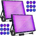 2 Pack 300W Blacklight 336 LEDs, UV Lamp Black Lights for Glow Party, 395nm, IP65 Outdoor Black Light Fixture for Halloween, Glow in The Dark Party, Fluorescent Poster Tapestry, Body Painting