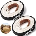 2 Pack 30ft/45ft Horse Driving Lines, Cotton Web Lunge Line, Solid Brass Trigger Snaps, Reins for Cart Training, Harness, Ground Driving, Horse Work