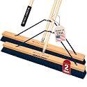 2-Pack - 36" Heavy Duty Outdoor Push Broom with 60" Handle. Ideal for Asphalt, Concrete &amp; Heavy Debris. Durable American Made Steel Brackets-Stainless Steel Hardware. No Plastic. 100% USA Made