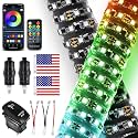 2 Pack 3FT Fat LED Lights with App &amp; Remote Control, Spiral RGB Chasing Antenna Whips for SXS UTV ATV RZR, Can-Am X3 Off-Road