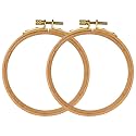 2 Pack 4'' Embroidery Hoop, Guofa 10CM Beech Wood Cross Stitch Hoops,