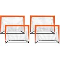 2 Pack 4’ x 3’ Size Portable Kid Soccer Goals for Backyard, Indoor and Outdoor Pop Up Soccer Goals, Orange, Theresduet