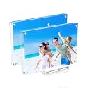 2 Pack 4x6 Acrylic Picture Frames, Double Sided Magnetic Display