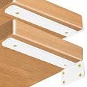 2 Pack - 6 inch White Hidden L Shelf Bracket (1/5 Inch Thicked) Iron Floating Shelf Brackets Rustic Industrial Metal Brackets for Shelf Support