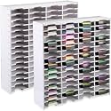 2 Pack 60 Grids Ink Pad Storage Holder Stamp Organizer, Ink Pad Stamp Holder Storage Rack for Home Office Crafts School Supplies, White