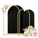 2 Pack 7.2FT+6FT Metal Arch Backdrop Stand with Cover for Wedding Decor