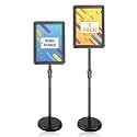 2 Pack 8.5*11 Sign Holder Stand w/ Safety Corner, Standing, Black