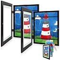 2 Pack 9x12 Front-Opening Kids Artwork Frames Changeable (Black)