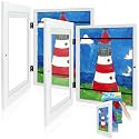 2 Pack 9x12 Front-Opening Kids Artwork Frames Changeable (White)