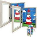 2 Pack 9x12 Front-Opening Kids Artwork Frames Changeable (Grey)