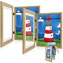 2 Pack 9x12 Front-Opening Kids Artwork Frames Changeable (Brown)