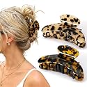 2 Pack Acetate Large Hair Claw Clips for Thick Thin Hair, 4 Inch Hair Clips