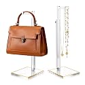 2-Pack Acrylic Purse Display Stands, 14"-24" Adjustable Handbag Holder