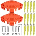 2 Pack AF-100 Polycarbonate Replacement Head Blades Compatible with Black Decker GH912 GH900 GH600 GH400 GH500 String Trimmers,with 12 Pack Flexible Replacement Blades, Screw Parts (21 Pack)