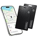 2-Pack Air Tracker Tag Wallet Tracker [Apple MFi Certified] (iOS Only) Bluetooth Tracker Smart Finder for Apple Find My, iPhone Card Wallet Finder, Wireless Charging, for Bags, Keys, Passport (Black)