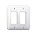 (2 Pack) Airmont Products AP-12072, White Metal Decorative Wall Plate, Princess Style 2 Gang, 5" x 4.6" Unbreakable, Smooth White Painted Metal, Impact Resistant, Matching Screws Included