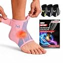 2-Pack Ankle Brace Pro Lace up Anklepro Support Women Men Bidirectional Motion Softball Ankles Sports Sock with Straps Lightweight Basketball Elastic Ankle Stabilizer for Sprained Injured Foot (Pink)