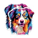 (2 Pack) Australian Shepherd Dog Breed Stickers - 5 Inches On Longest Side - Choose from Over 100 Dog Breeds - for Cars, Trucks, Skateboards, Laptops - Made in USA - BMCS1761