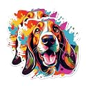 (2 Pack) Basset Hound Dog Breed Stickers - 5 Inches On Longest Side - Choose from Over 100 Dog Breeds - for Cars, Trucks, Skateboards, Laptops - Made in USA - BMCS1765