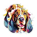 (2 Pack) Basset Hound Dog Breed Stickers - 5 Inches On Longest Side - Choose from Over 100 Dog Breeds - for Cars, Trucks, Skateboards, Laptops - Made in USA - BMCS1767