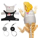 PETKNOWS 2 Pack Bearded Dragon Harness and Leash Set, Escape Proof Adjustable Lizard Reptiles Harness Cute Lizard Reptile Small Animal Harness Clothes with 5FT Leash for Walking Outdoor