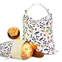 2 Pack Beeswax Bread Bags - 17x13 Inch Reusable Bread Storage Bags,Bees Wax Lined Bread Bags for Home Cooks fresh bread storage Easy Clean (Berry)