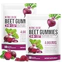 2 Pack Beet Root Gummies, Sugar Free | 8 in 1 Beet Root Extract with CoQ10, Grapeseed Extract 90 Chews for Antioxidant, Promoting Nitric Oxide, Energy Level Suport, With Vitamin B12, C