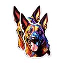 (2 Pack) Belgian Malinois Dog Breed Stickers - 5 Inches On Longest Side - Choose from Over 100 Dog Breeds - for Cars, Trucks, Skateboards, Laptops - Made in USA - BMCS1772
