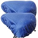 2-Pack Bicycle Saddle Rain Covers—UV-Protective, Waterproof, Dustproof, and Windproof; Fits Mountain, City, and E-Bike Saddles; Secured with Elastic Straps and Snap Clips; All-Season Use;blue