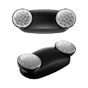2 Pack Black Emergency Light with Battery Backup Adjustable Two Bug Eye -UL Certified Exit Sign-120-277VAC/Commercial Emergency Lights Fixtures/Indoor Exit Lights for Home/Business.
