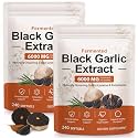 2 Pack Black Garlic Capsules 6000mg Per Serving 240 Softgels, 10:1 Fermented Black Garlic Extract with Occurring SAC, Odorless Softgels, Daily Botanical Supplement