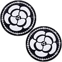 2-Pack Bling Cup Holder Coasters for Cars – 2.75 Inch Silicone Inserts – Anti-Slip, Shockproof – Decorative Vehicle Accessories for Women &amp; Girls (White Flower)