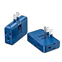 ETwinCoo 2-Pack Blue Outlet Splitter with 3 Prong Plug Extender
