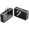 ETwinCoo Black 2-Prong to 3-Prong Adapter,3-Outlet for Household Use 2 Pack