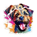 (2 Pack) Border Terrier Dog Breed Stickers - 5 Inches On Longest Side - Choose from Over 100 Dog Breeds - for Cars, Trucks, Skateboards, Laptops - Made in USA - BMCS1787