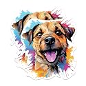 (2 Pack) Border Terrier Dog Breed Stickers - 5 Inches On Longest Side - Choose from Over 100 Dog Breeds - for Cars, Trucks, Skateboards, Laptops - Made in USA - BMCS1788