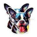 (2 Pack) Boston Terrier Dog Breed Stickers - 5 Inches On Longest Side - Choose from Over 100 Dog Breeds - for Cars, Trucks, Skateboards, Laptops - Made in USA - BMCS1791