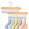 2 Pack Bra Hangers for Closet Organizer, Wood Tank Top Hangers Space Saving