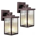 2 Pack Bronze Porch Light, Rust-Resistant Outdoor Wall Light