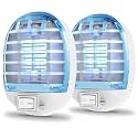 2 PCS Bug Zapper Indoor, Electronic Mosquitoes Killer Zapper with Blue Lights for Living Room, Baby Room, Kitchen, Bedroom(0620)