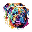 (2 Pack) Bulldog Dog Breed Stickers - 5 Inches On Longest Side - Choose from Over 100 Dog Breeds - for Cars, Trucks, Skateboards, Laptops - Made in USA - BMCS1802