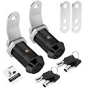 2 Pack Cabinet Lock with Keys, 1-1/8" RV Storage Lock Keyed Alike, RV Locks for Storage Door, Camper Cabinet Door Toolbox Lock Mailbox RV Cam Locks with Manual (Black -2 Pack, 1-1/8 Inch)…