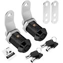 2 Pack Cabinet Lock with Keys, 7/8" RV Storage Locks Keyed Alike, RV Locks for Storage Door, Camper Cabinet Door Toolbox Lock Mailbox RV Cam Locks with Manual (Black -2 Pack, 7/8 Inch)…