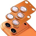 2 Pack Camera Lens Protector for iPhone 17 Pro Max,[Not Easy to Breakn ] AR Tempered Glass Strong Adsorption Metal Camera Cover Screen-Orange